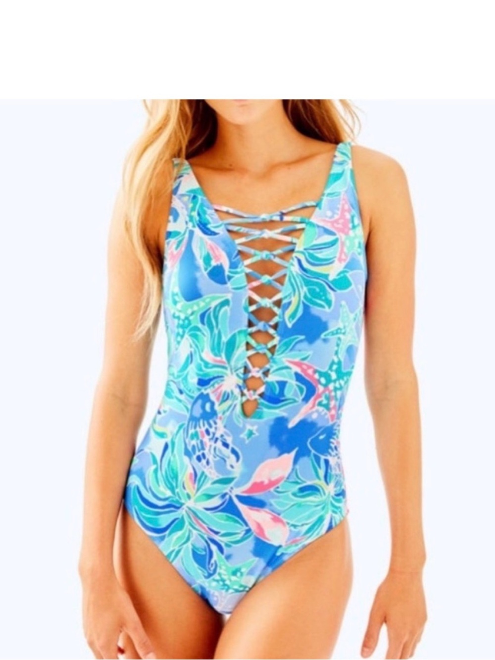 Lilly Pulitzer Lattice One Piece Swimsuit